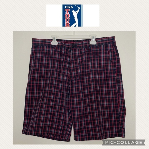 PGA Tour men golf plaid shorts - Picture 1 of 9